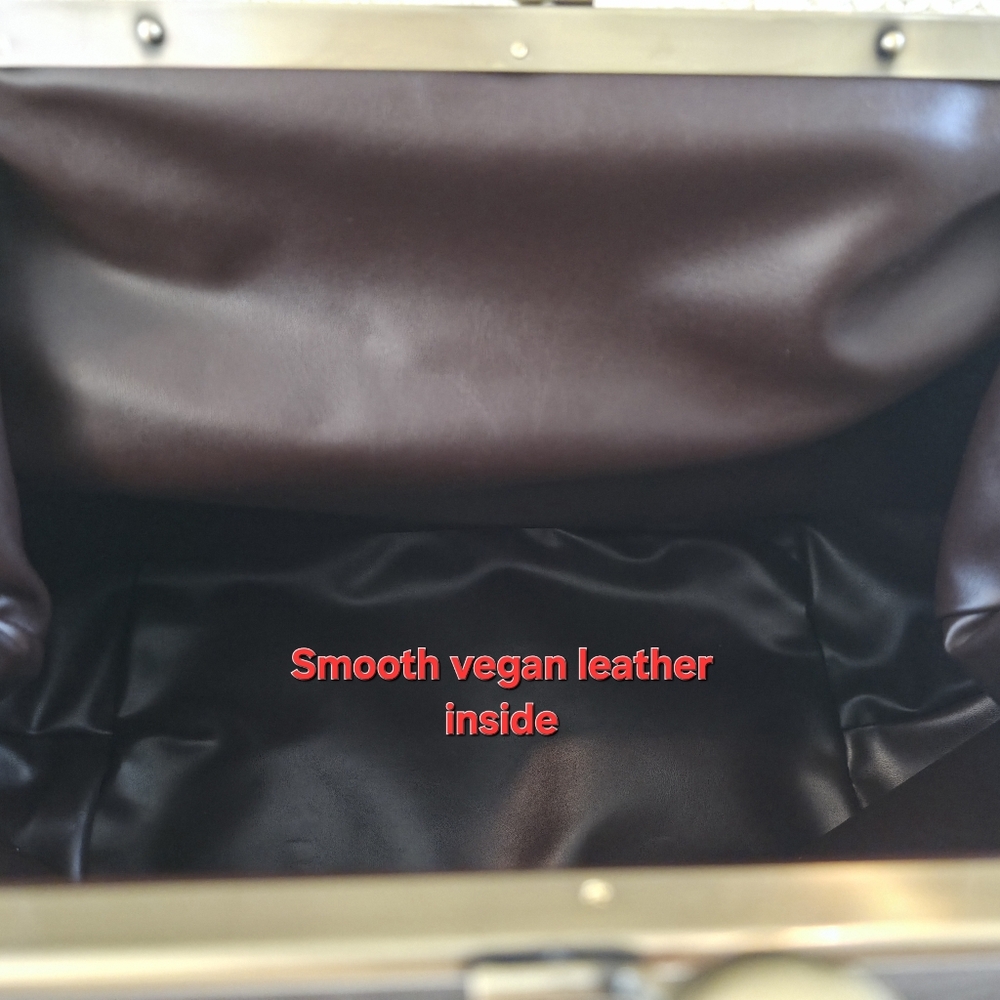 Large Kisslock bag in Chocolate Brown-New without tag - Picture 11 of 15